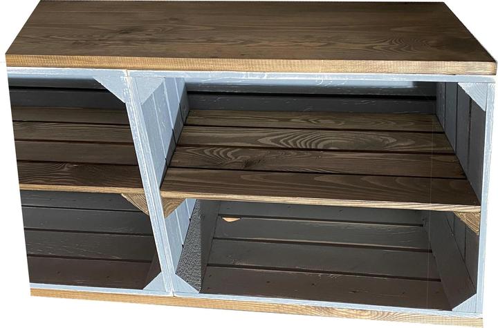 Produktbild Holz Zollhaus Regal auf Rollen Vintage (100 x 50 x 30 cm)