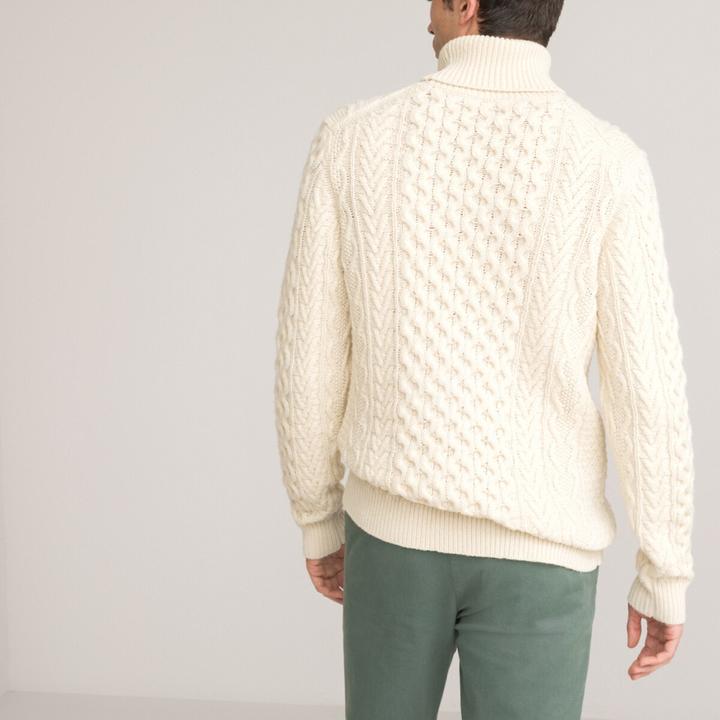 Produktbild La Redoute Collections Rollkragenpullover mit Zopfmuster (XXL)