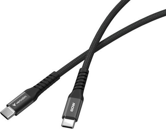 Actual product image Verbatim Sync & Charge Magnetic Cable - 60W USB-C to USB-C 120 cm Black (1.20 m, USB 2.0)