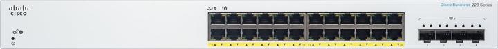 Actual product image Cisco PoE+ Switch CBS220-24P-4X 28 Port (28 Ports)