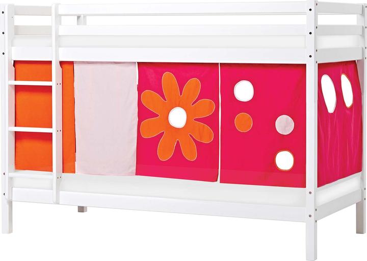 Immagine prodotto Hoppekids BUNDLE Letto a castello BASIC (non divisibile) 90x200cm con tenda Flower Power e ECO (90 x 200 cm)