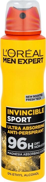 Image du produit L'Oréal Paris L'Oréal - Men Expert Invincible Sport Déodorant 96H Déodorant pour Homme Spray 150Ml (Spray, 150 ml)