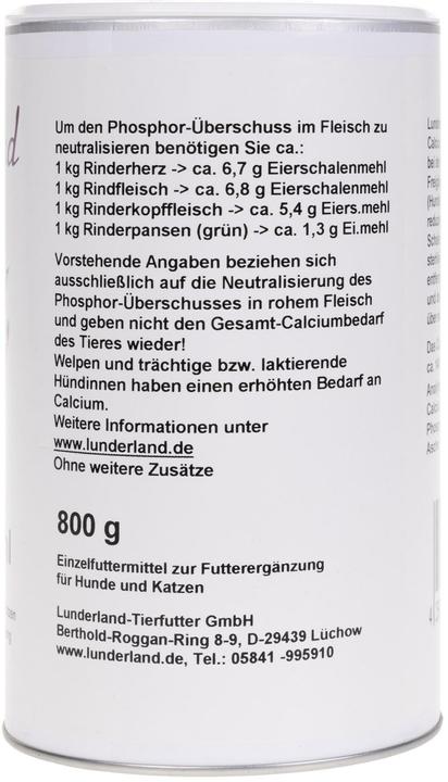 Actual product image Lunderland Organic eggshell powder supplement feed (Adult, Junior, Senior, 1 pcs., 800 g)