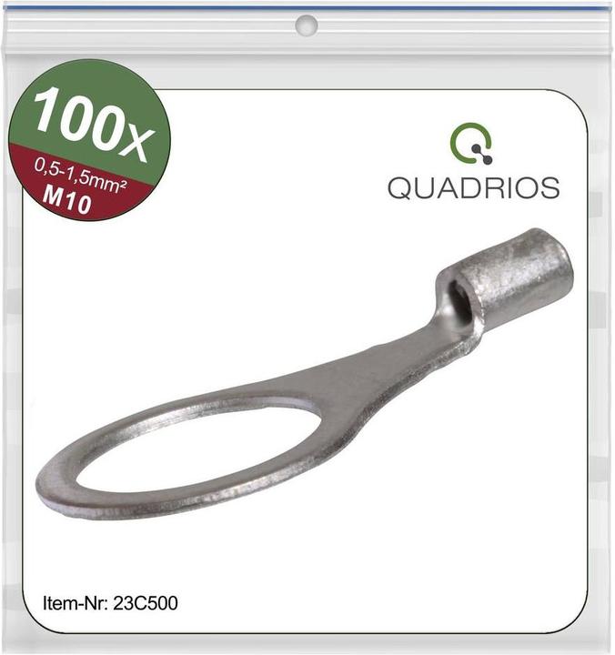 Quadrios 23C500 Ringkabelschuh Querschnitt (max.)=1.5 mm² Loch-Ø=10.5 mm Unisol