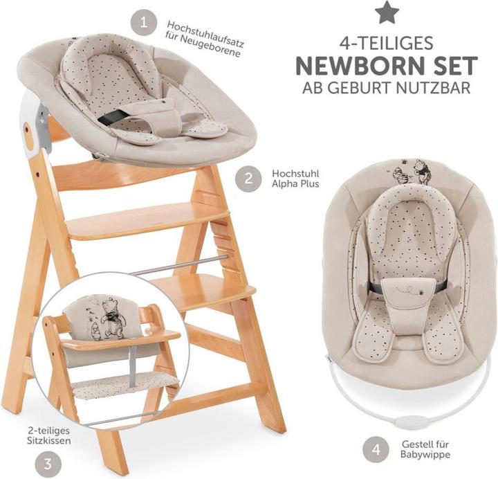 Produktbild Hauck Alpha Plus Natur 4-tlg. Newborn Set Disney (Hochstuhl)