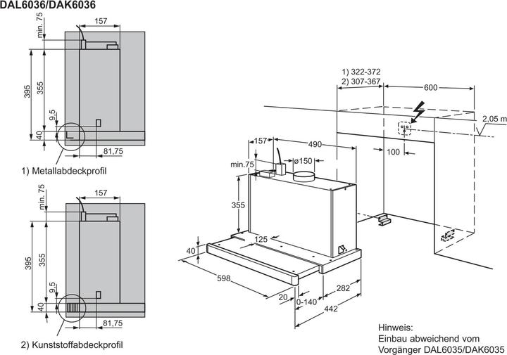 Immagine prodotto Electrolux DAL6036WE (Cappuccio a schermo piatto)
