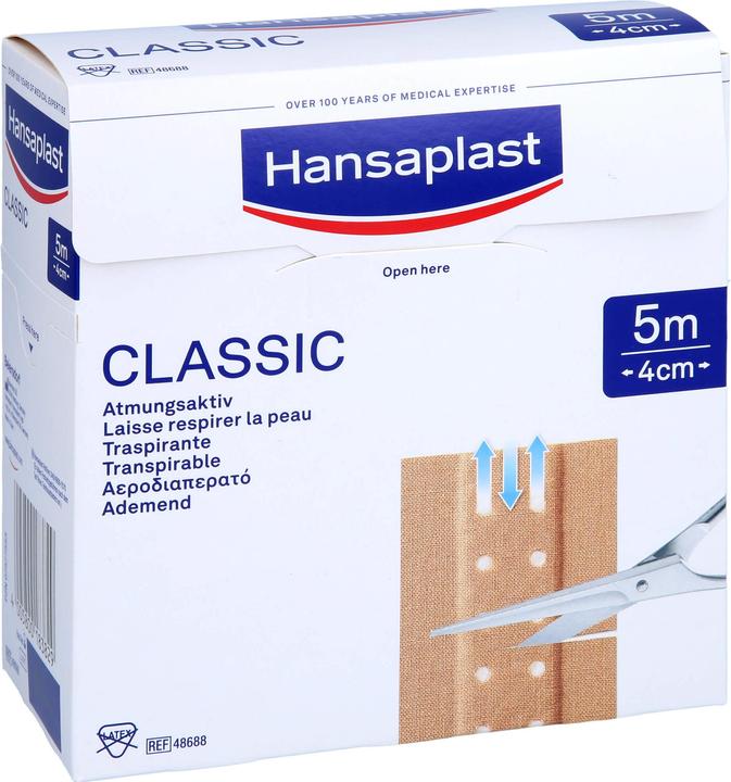 Immagine prodotto Hansaplast Gesso traspirante classico da 5 m x 4 cm, 1 pz. di gesso (1 x)