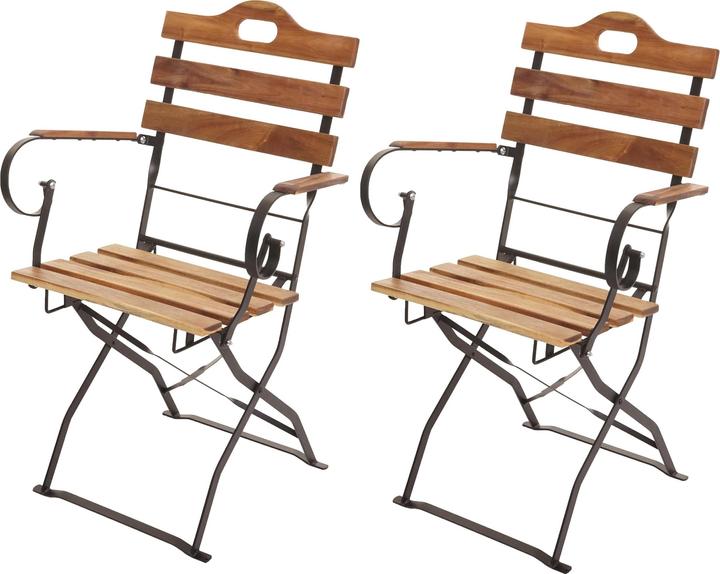 Image du produit Swisshandel24 2x chaise de brasserie, chaise pliante de jardin, qualité gastronomique acacia certifié FSC -