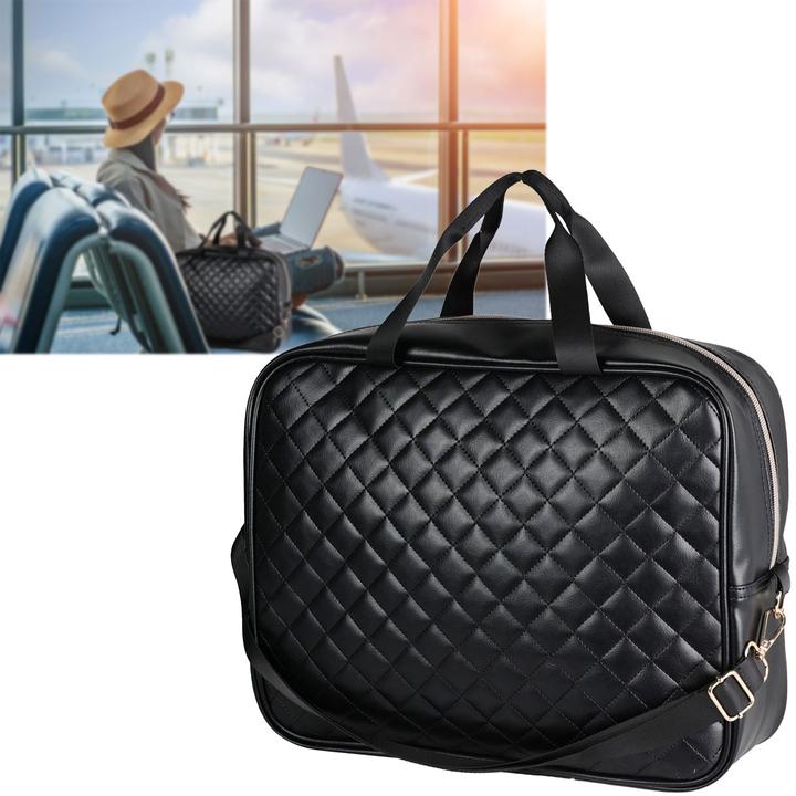 Immagine prodotto ProWorld Borsa da viaggio, valigia, trapuntata, nera, 34 x 12 x 27 cm
