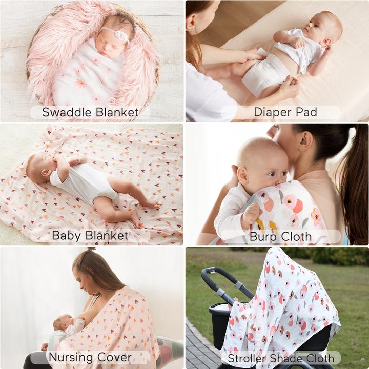 Produktbild Momcozy Muslin Swaddle Blanket 4 Pack (120 cm, 120 cm)