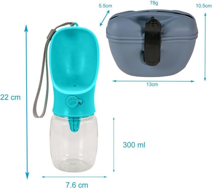 Immagine prodotto Intirilife Set per cani blu: sacchetto per dolcetti in silicone e biberon (Taglia unica)