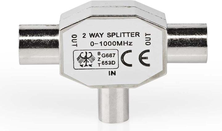Actual product image Nedis Coax splitter IEC (Coaxia l) male - 2X IEC (Coaxia (Antenna cable)