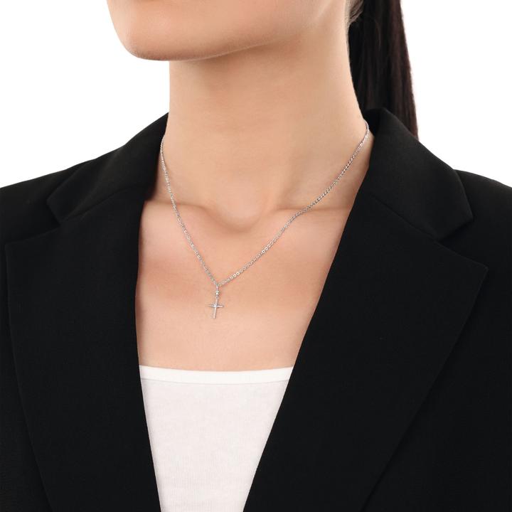 Actual product image Amor Cupid pendant for ladies, 925 Sterling silver, zirconia synth. | cross (Silver 925)