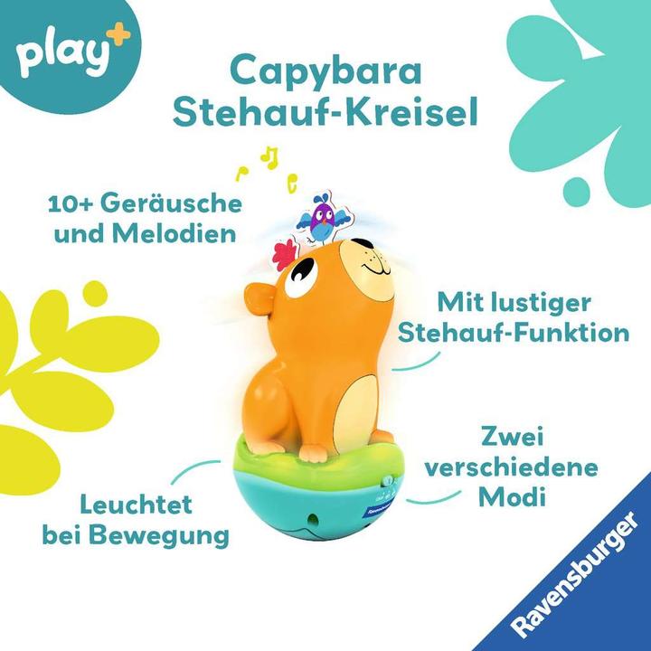 Produktbild Ravensburger 4874 play+ Musikalischer Stehauf-Kreisel: Capybara, Roly-Poly, Steh-auf-Männchen (Deutsch, Englisch, Französisch)