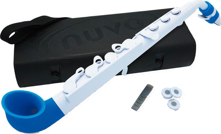 Immagine prodotto Nuvo N520J jSax2.0 Sassofono per bambini in Do, Bianco-Blu (Sassofono, Curvo)