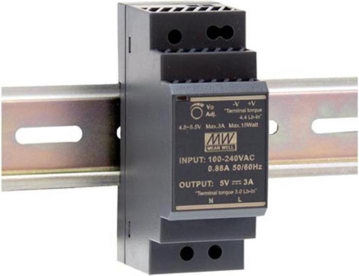Immagine prodotto MeanWell ALIMENTATORE INDUSTRIALE - 1 USCITA - MONTAGGIO SU GUIDA DIN - 30 W - 24 V - 1,5 A
