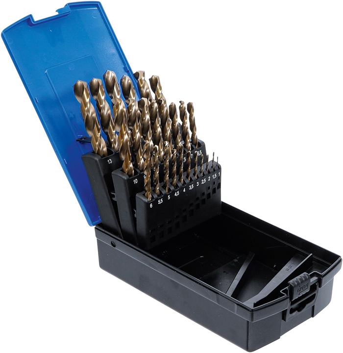 Image du produit BGS Boite de forets hélicoïdaux HSS-G M35 acier de cobalt 1 - 13 mm 25 pièces (1 mm - 13 mm)