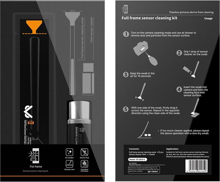 Immagine prodotto VSGO Kit di aste per la pulizia del sensore Full Frame