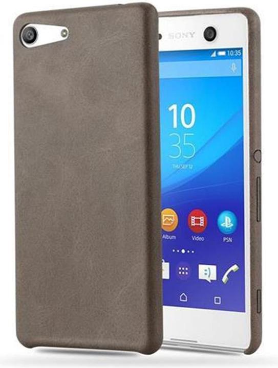 Actual product image Cadorabo Hard cover faux leather with texture (Sony Xperia M5)