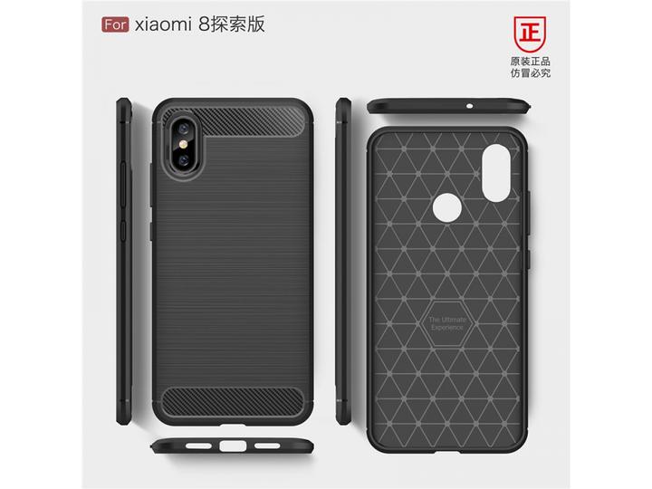 Produktbild Screenguard Xiaomi Mi 8 Pro Hülle Carbon Brushed Soft TPU (Xiaomi Mi 8 Pro)