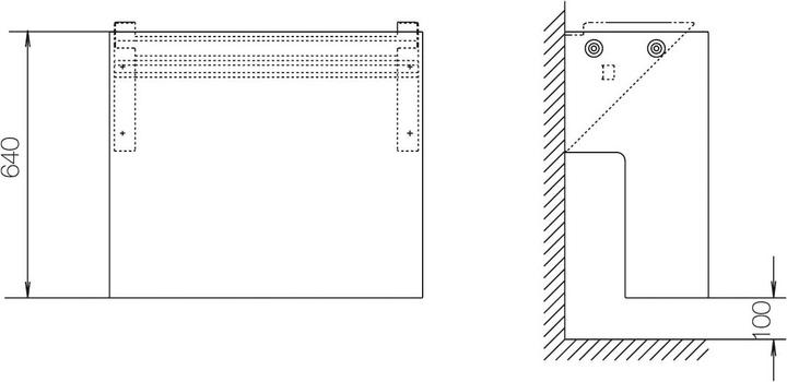ABN Console murale KVS taille 1 FB3 SX012Plaque de recouvrement 6 coulisses H 640mm