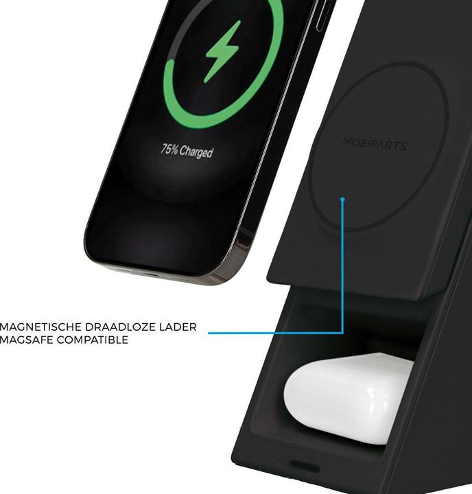 Actual product image Mobiparts Wireless 3 in 1 Charger 15W Triangle Black (15 W)