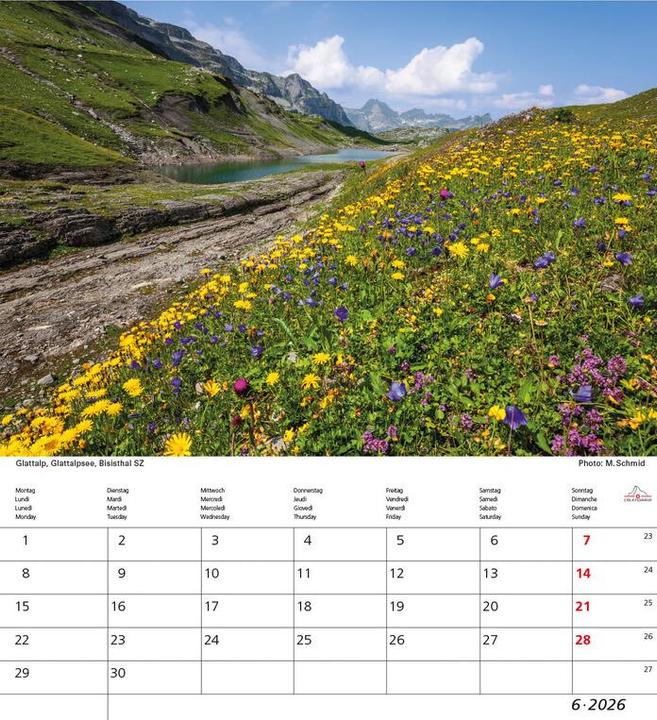 Actual product image Schweiz 21x24 2026 (21 x 24 cm, Hardcover, French, German, Italian)