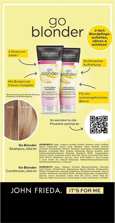 Image du produit John Frieda Sheer Blonde Go Blonder Set (Set soin capillaire)