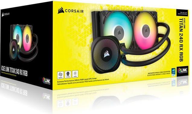 Actual product image Corsair iCUE LINK TITAN 240 RX RGB AIO, 240mm Radiator, Liquid CPU Cooler