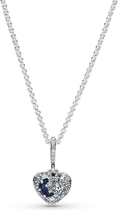 Produktbild Pandora Sparkling Blue Moon & Stars Heart (Silber 925, Stein, 50 cm)