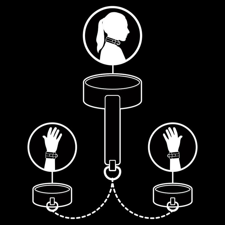 Produktbild Fetish submissive Fessel-Set aus Hals- und Handfessel aus veganem Leder