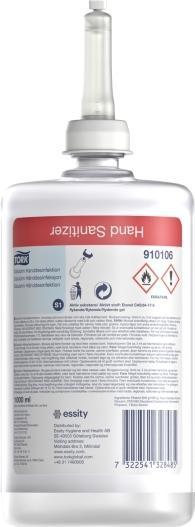 Tork Disinfezione delle mani Salubrin Gel u parfume 70% flaske S1 til dispenser 1 ltr,6 fl x 1