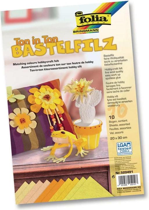 Immagine prodotto Folia Argilla di feltro artigianale in giallo argilla