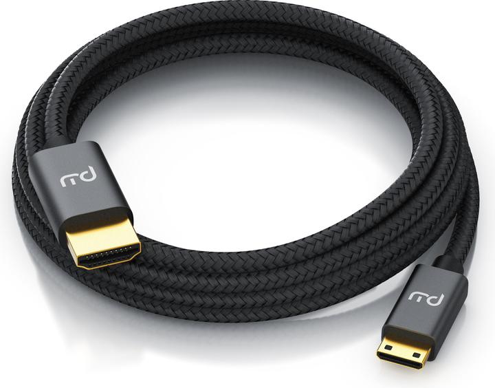 Actual product image Primewire Mini HDMI to HDMI cable, Type C to Type A, 4K miniHDMI adapter cable 3840 x 2160 @ 60 Hz, HDR, ARC (2 m, HDMI)