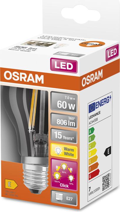 Actual product image Osram Led Three Step Dim Classic A (E27, 6.50 W, 806 lm, 1 x, E)