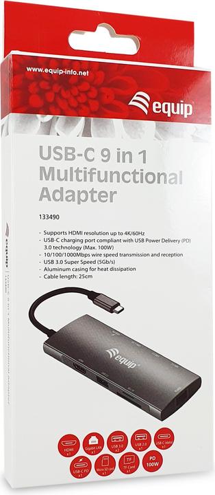 Image du produit equip 9-in-1 Multifunctional Adapter (USB-C, 9 Ports)