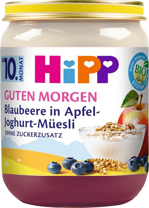 Image du produit Hipp Bio Guten Morgen Müesli : Myrtille dans un muesli pomme-yaourt (160 g)