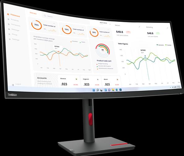 Image du produit Lenovo ThinkVision T34w-30 (3440 x 1440 pixels, 34")