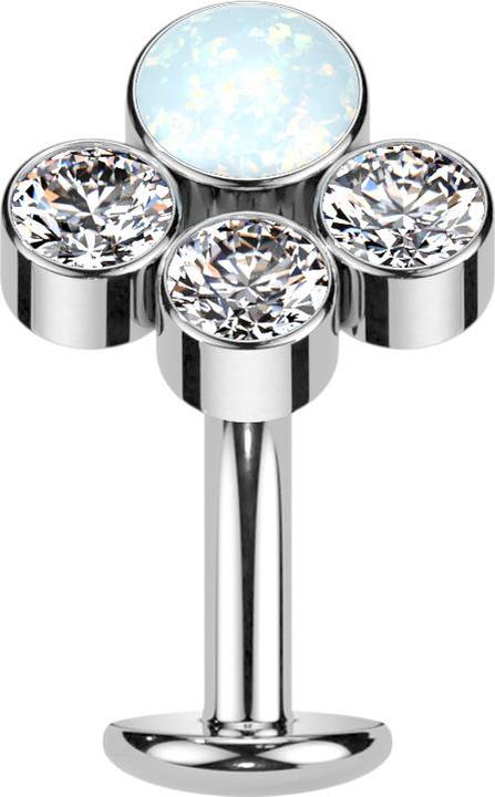 Star Piercing Flared Plug matt schwarz aus Glas (Glas, Titan G23)