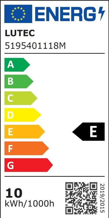 Etichetta energetica Lutec Lampada da parete esterna a LED QUBO (650 lm, IP54)