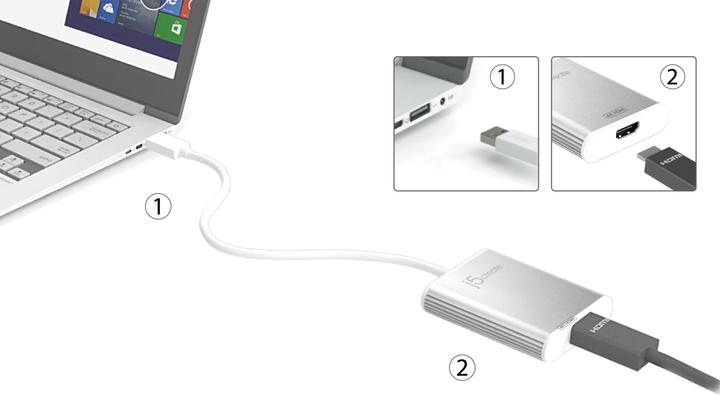 Actual product image j5Create USB 3.0 to (USB, 7.60 cm)