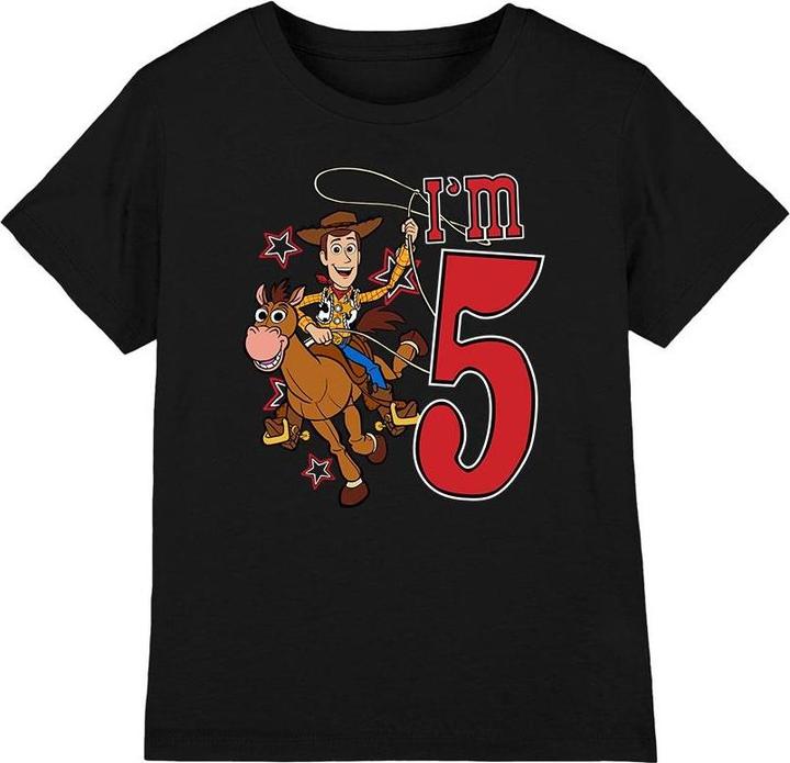Actual product image Toy Story Childrens/Kids I'm 5 Woody Birthday T-Shirt (140)