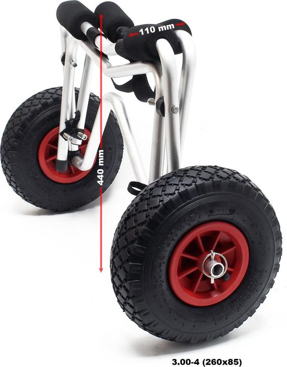 Image du produit Wiltec Chariot de transport pliable pour Kayak Canoë avec Sangle Remorque pour bâteau et Planche de surf (1 pers.)