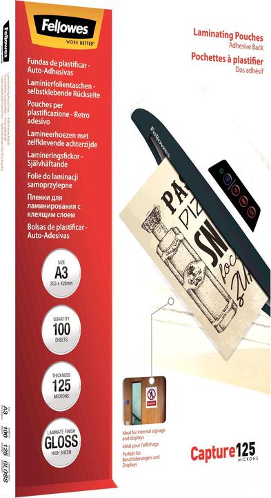 Image du produit Fellowes Film de plastification A3 125 mic auto-adhésif - 100 pcs. (A3, 100 pièce(s), 250 µm)