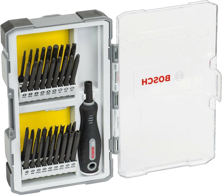Produktbild Bosch Professional Zubehör 37-teil. Set m Schrauberbits u Griff, PH, PZ, SL, TH, TQ, H, TW, SP, R und Bith (PH1, SL6, PZ3, SP6, Th40, PH2, PZ2, Th20, Th10, TW1, TW3, HEX3, PZ1, PH3)