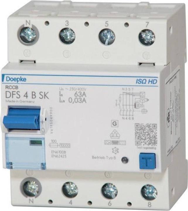 Produktbild Doepke 09134848HD DFS 4polig 40A 0,03A Typ B SK N-li HD FI-Schutzschalter allstromsensitiv