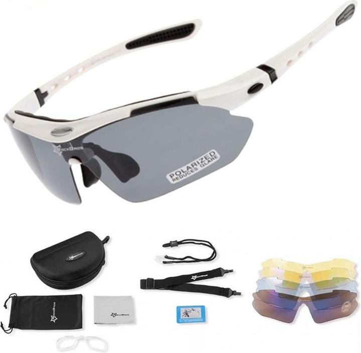 Productafbeelding Rockbros 10002 polariserende fietsbril - wit (Zwart, Wit)
