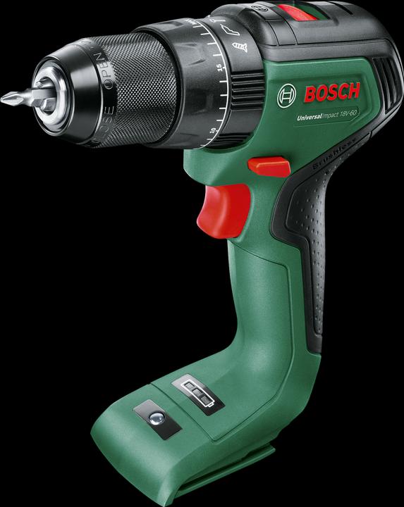 UniversalImpact 18V-60 cordless drill/driver, 1x universal screwdriver attachment