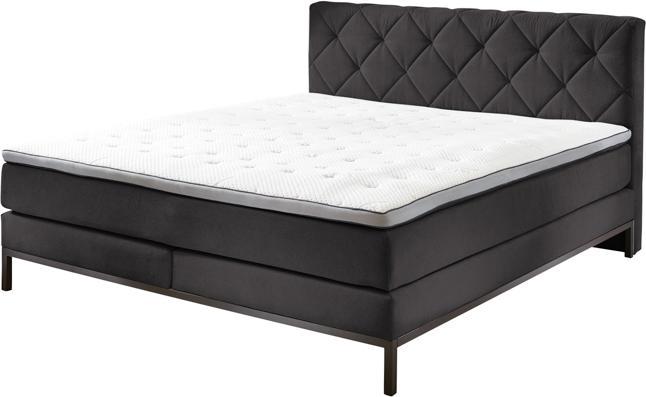 Actual product image Sun garden BX 2180 Rockaway box spring bed solid wood/fabric with TFK mattress (180 x 200 cm)
