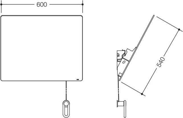 Produktbild Hewi Kippspiegel SERIE 801 600mm breit, 540mm hoch reinweiss (60 x 54 cm)
